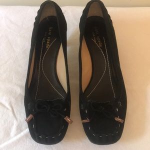 Kate Spade kitten-heel 8 black suede good cond